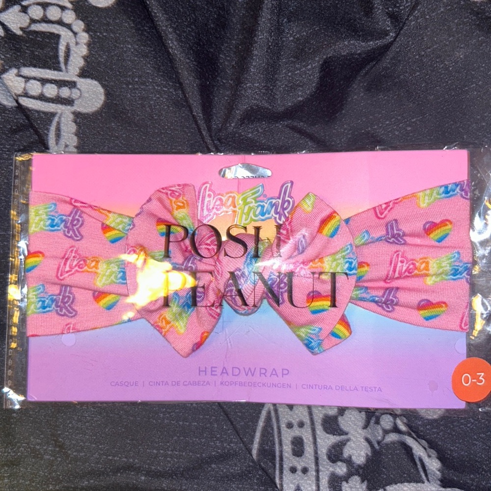 Posh Peanut Lisa Frank logo headwrap / Bow! NIB! (New in Bag) From the OG drop!